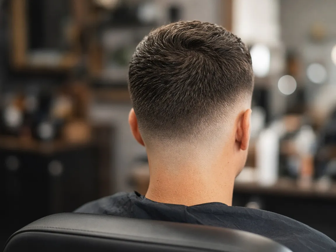 A fresh skin fade from behind